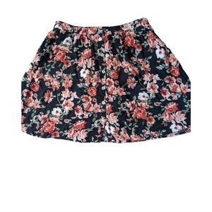 Forever 21 Black Floral Skirt Size Medium